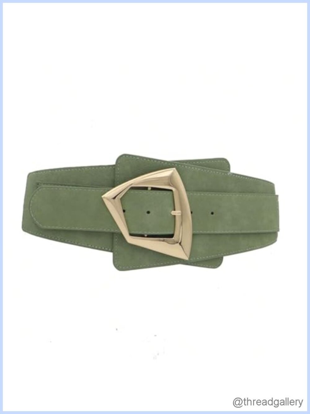 Wide Elastic PU Leather Belt Gold Buckle Adjustable Waist Corset Belt for